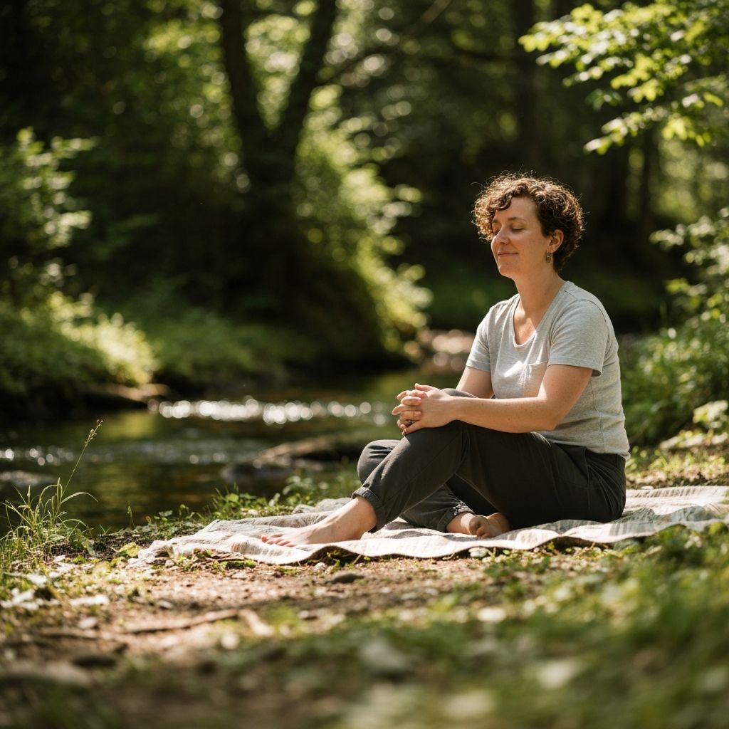 Person in peaceful natural environment